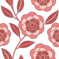 Elegant Red Camellia Flower Pattern Seamless Design vector