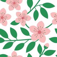 Pink Blossom Spring Floral Pattern Seamless Design Botanical vector
