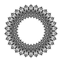 Modern Decorative round frame for design with arabesques, floral elements. Elegant Circle frame. Template for printing postcards, invitations, books, for textiles, engraving, wooden furniture, forging vector