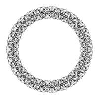 Beautiful round frame arabesque. Black white plate with floral design. Vintage, ethnic frame with arabesques. Pattern frame for round surfaces, textiles, embroidery, sandblasting, ceramics, EPS vector