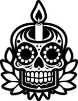 Skull candle icon in solid style vector
