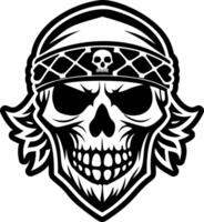 A glyph style icon of skull bandana symbol vector