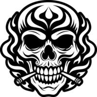 Smoking skull icon in filled style vector