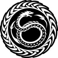 Ouroboros tattoo icon designed in solid style vector