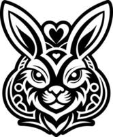 An icon of rabbit tattoo in solid style vector