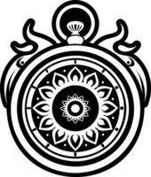 Pocket watch icon in solid style vector