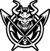 A solid style icon of devil tattoo vector