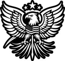An icon of eagle flag in solid style vector