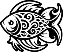 A solid style icon of fish tattoo vector