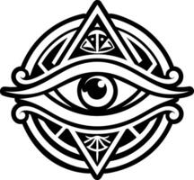 Horus eye icon designed in filled style vector