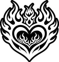 Flaming heart icon designed in solid style vector