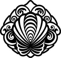 Seashell tattoo icon in glyph style vector