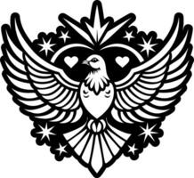 A filled style icon of dove tattoo vector