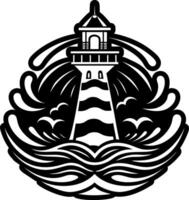 A filled style icon showing lighthouse tattoo vector
