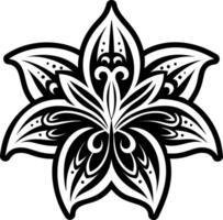 A solid style icon of lily tattoo vector