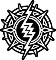 Glyph style icon of lightning bolt vector