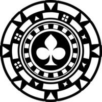 A solid style icon of poker chip vector