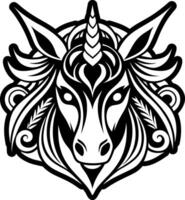 A filled style icon of unicorn head symbol vector
