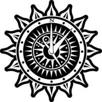 A solid style icon of sundial symbol vector