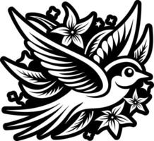 Swallow bird icon in filled style vector
