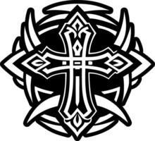 Cross banner icon in solid style vector