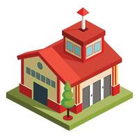 Flat Design Firehouse on White Background vector