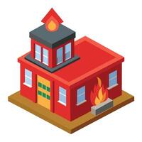 Firehouse Illustration in Minimal Style vector