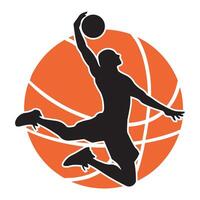 Slam Dunk with Basketball Background Design vector