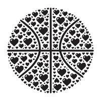 Heart Pattern Basketball Design vector