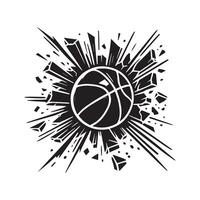 Basketball with Explosive Splatter Design vector