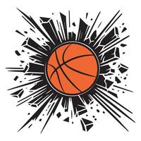 Explosive Basketball Splash Design vector