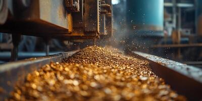 Industrial Gold Processing Close-Up Showing Raw Material Extraction With Precision photo