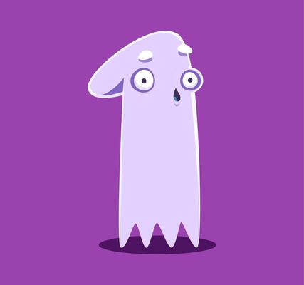 Halloween font digit 1 one crazy monster character