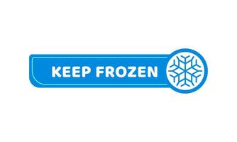 Frozen cold product icon, ice crystal label vector