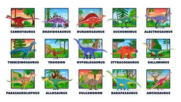 Prehistoric dinosaur characters, lizards vector