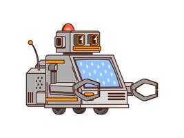 Cartoon groovy robot droid character vector