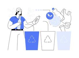 Trash sorting isolated cartoon illustrations. vector