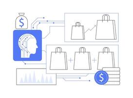 AI-Driven Upselling and Cross-Selling abstract concept illustration. vector
