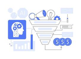AI-Powered Sales Pipeline Management abstract concept illustration. vector