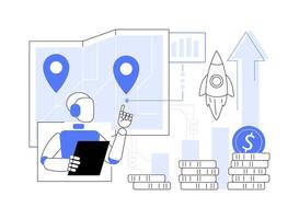 AI-Supported Sales Territory Planning abstract concept illustration. vector