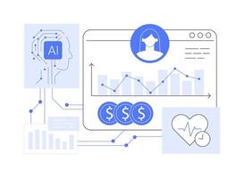 AI-Driven Customer Lifetime Value Analysis abstract concept illustration. vector
