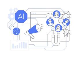 AI-Driven Customer Engagement Analytics abstract concept illustration. vector