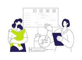 Immunization schedule abstract concept illustration. vector