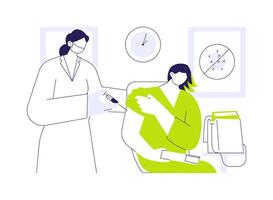 Flu shot abstract concept illustration. vector