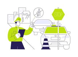 Sobriety checkpoint abstract concept illustration. vector