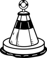 Navigational buoy icon in hand drawn style vector