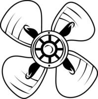 Boat propeller icon in hand drawn style vector