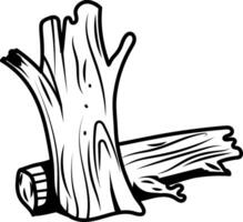 Driftwood icon in hand drawn style vector