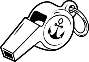 A sketchy icon of naval whistle vector