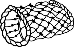 Hand drawn icon of fishing net vector